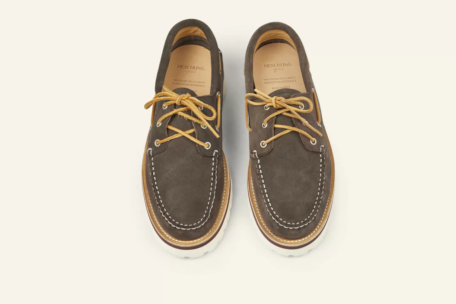 Hot Heschung Mocassins Bosco Veau Velours Arabica G-Light B