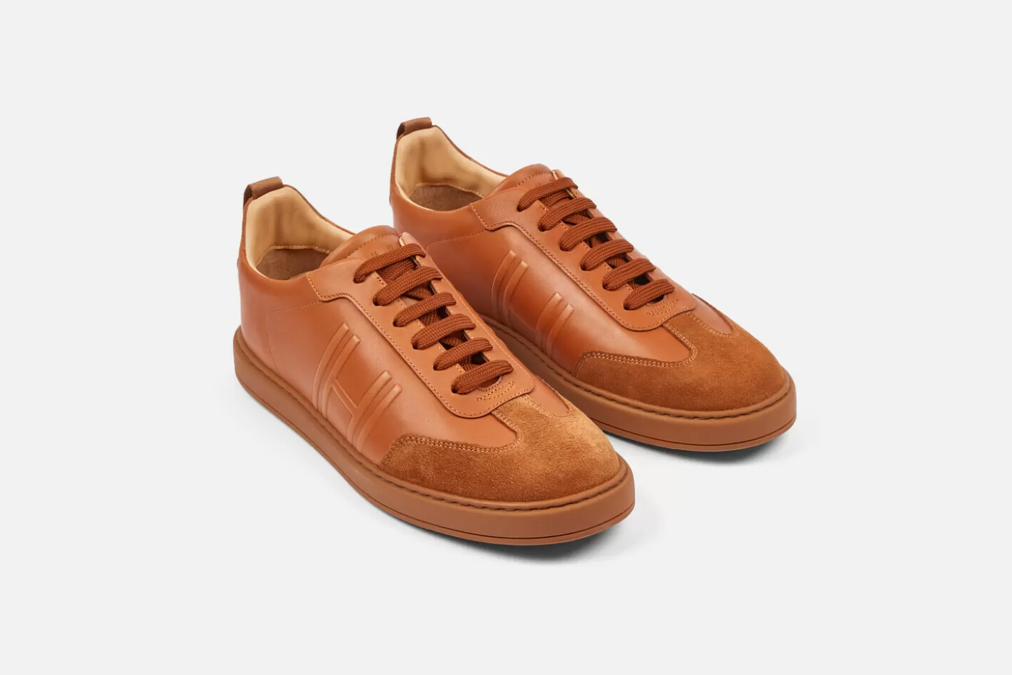 Clearance Heschung Sneakers Edge Purecalf Gold Smash Marron
